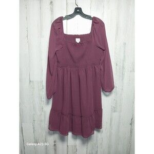 Isabel Maternity Burgundy Ruched Short Dress Size Large